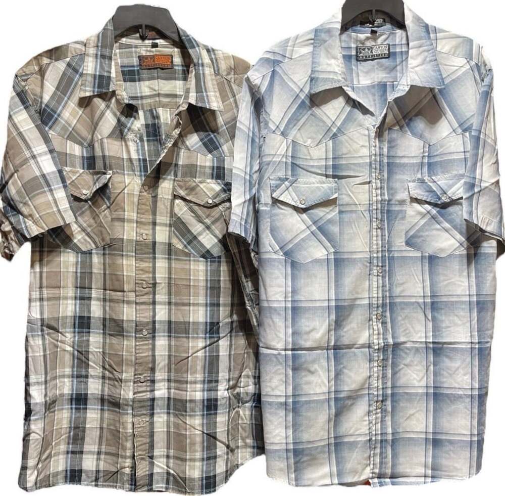 XL Tall XLT Canyon Guide Outfitters Plaid Western Short Sleeve Shirt Relaxed